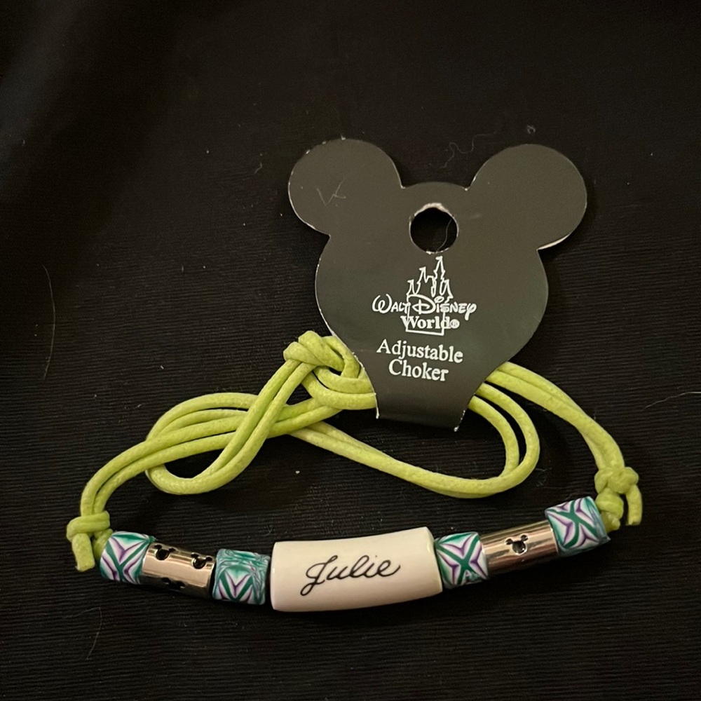 Disney Parks - Mickey Mouse and Name (Julie) adjustable choker necklace - New!